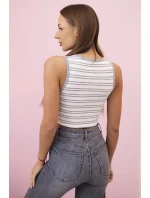 Dámsky bavlnený top so zlatým akcentom sivý