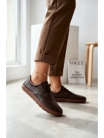 Kožené dámské polobotky Barefoot model 22074657 Čokoládové - Zazoo