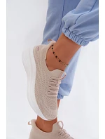 Materiálové Sportovní Boty Dámské Slip-On Kobbo 102425 Béžové