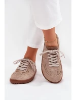 Dámske kožené barefoot tenisky Zazoo - béžové