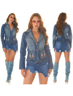 Sexy Jeans Jacket with glitter Festival Style