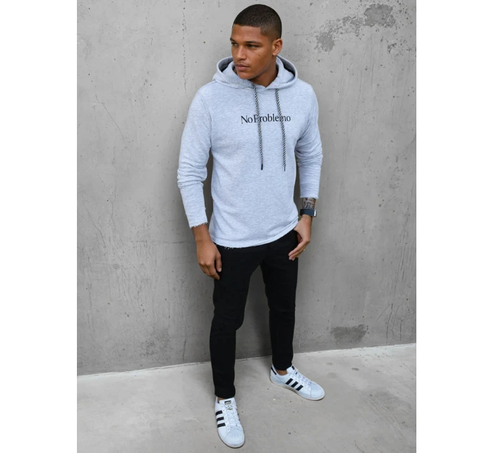 Pánska sivá mikina FashionStreet BX5456 Pánska sivá mikina FashionStreet BX5456