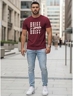 Pánské tričko s potiskem DRIFT bordó FashionStreet NX5081R