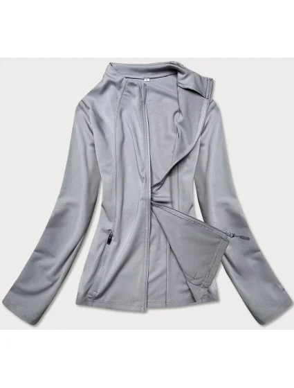 Šedá dámská mikina se zapínáním na zip model 17392184 - J.STYLE Šedá dámská mikina se zapínáním na zip model 17392184 - J.STYLE