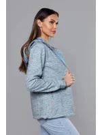 Šedo-svetlo modrá dámska športová bunda typu "softshell" (DW-21605)