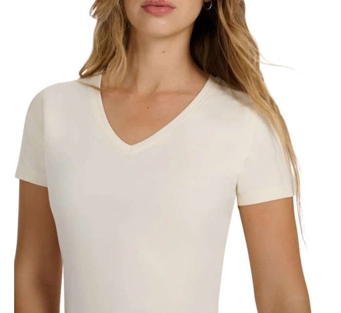 Dámské tričko krémové WAW25TTSH model 21391882 - 4F Dámské tričko krémové WAW25TTSH model 21391882 - 4F