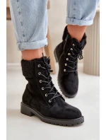 Damskie Ocieplane Botki Workery Na Zamek Czarne Mivael