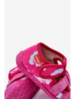 Dětské pantofle na suchý zip s fuchsie model 21682760 - Milami
