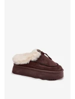 Śniegowce Damskie Z Futerkiem Na Platformie Czekoladowe Rosmira Śniegowce Damskie Z Futerkiem Na Platformie Czekoladowe Rosmira