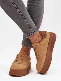 Dámske tenisky na platforme Big Star - camel