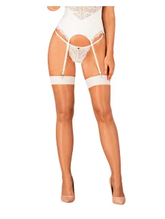 Elegantné pančuchy S814 stockings biele - Obsessive