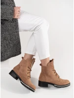 Trendy dámske hnedé členkové topánky bez podpätku Trendy dámske hnedé členkové topánky bez podpätku