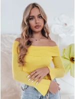 Dámská halenka s odhalenými rameny žlutá Dstreet model 21985575 - FashionStreet Dámská halenka s odhalenými rameny žlutá Dstreet model 21985575 - FashionStreet
