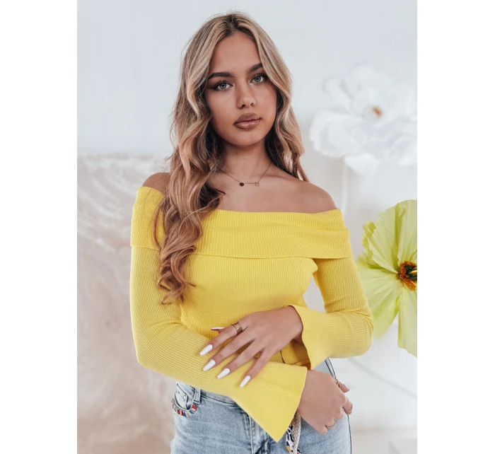 Dámská halenka s odhalenými rameny žlutá Dstreet model 21985575 - FashionStreet Dámská halenka s odhalenými rameny žlutá Dstreet model 21985575 - FashionStreet