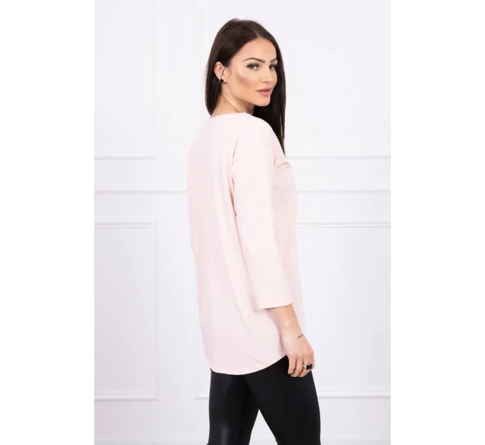 Blúzka s potlačou Letné auto púdrovo ružové