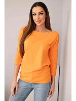 Dámska blúzka s lodičkovým výstrihom oranžová