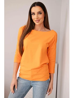 Dámska blúzka s lodičkovým výstrihom oranžová