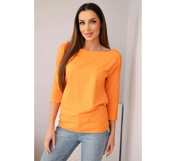 Dámska blúzka s lodičkovým výstrihom oranžová