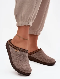 Kapcie Damskie Z Haftem Inblu NL000009 Ciemnobeżowe
