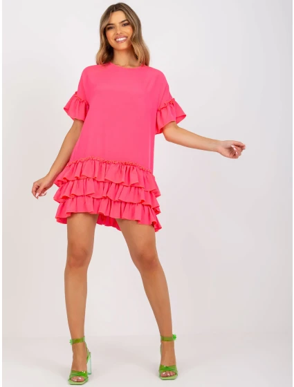 Šaty CHA SK model 17402112 fluo růžová - FPrice Šaty CHA SK model 17402112 fluo růžová - FPrice