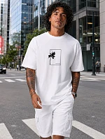 Pánske bavlnené tričko oversize s potlačou FashionStreet NX1046R