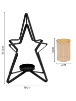 KOVOVÝ SVIETNIK 31,5 CM HVIEZDA SĽUDA