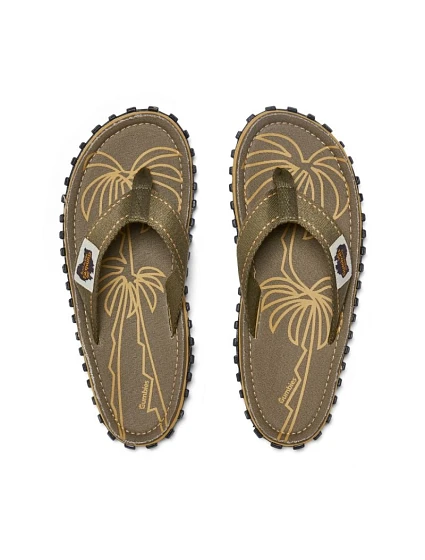 Pánske žabky Gumbies ISLANDER FLIP-FLOP PALM LEAF KHAKI