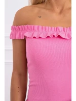 Španielske šaty s volánikmi svetlo ružové