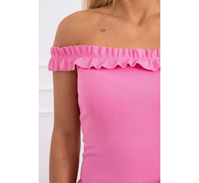 Španielske šaty s volánikmi svetlo ružové