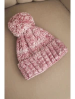 Dámska zimná čiapka s bambulou z vlny K424 svetlo ružová Dámska zimná čiapka s bambulou z vlny K424 svetlo ružová