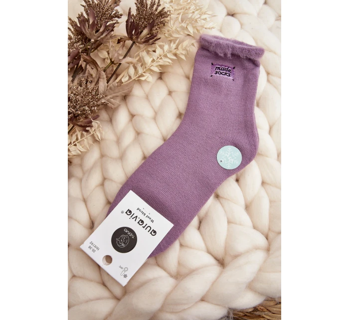 Dámské silné ponožky fialové