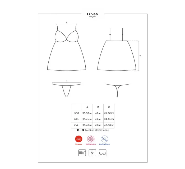 košilka babydoll  model 8404989 - Obsessive