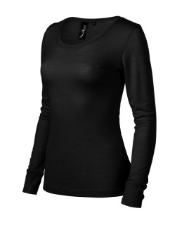 Dámske tričko s dlhým rukávom Premium Merino Rise MLI-16001 Black - Malfini