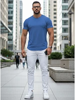 Tshirt męski basic niebieski model 22216273 - FashionStreet