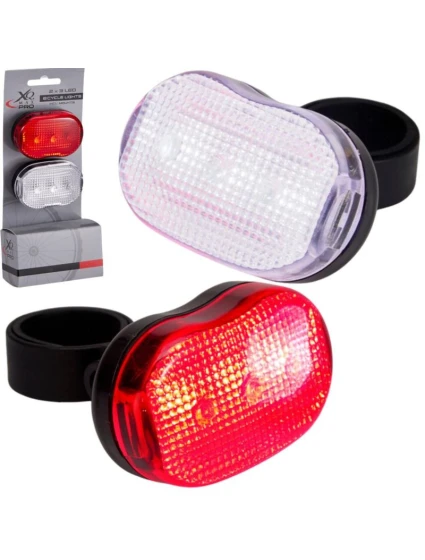 SADA PREDNÝCH A ZADNÝCH SVETIEL PRE BICYKLE 3LED XQMAX