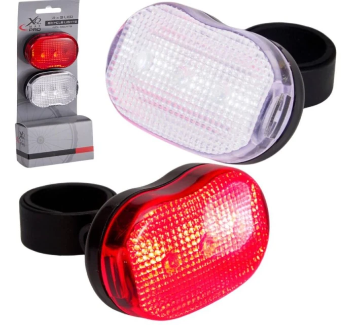 SADA PREDNÝCH A ZADNÝCH SVETIEL PRE BICYKLE 3LED XQMAX