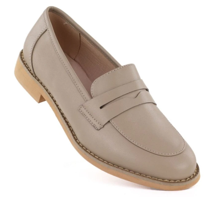 Skórzane beżowe model 22034164 - JEZZI Skórzane beżowe model 22034164 - JEZZI