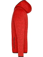 JN Pánská pletená fleecová bunda s kapucí 02.0 red melange/black model 22487244 - Daiber JN Pánská pletená fleecová bunda s kapucí 02.0 red melange/black model 22487244 - Daiber