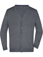 JN 661 Pánský pletený cardigan s výstřihem do V model 22488049 grey heather - Daiber JN 661 Pánský pletený cardigan s výstřihem do V model 22488049 grey heather - Daiber