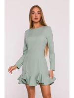 model 21296147 Šaty s volánkovým lemem mátové - Moe