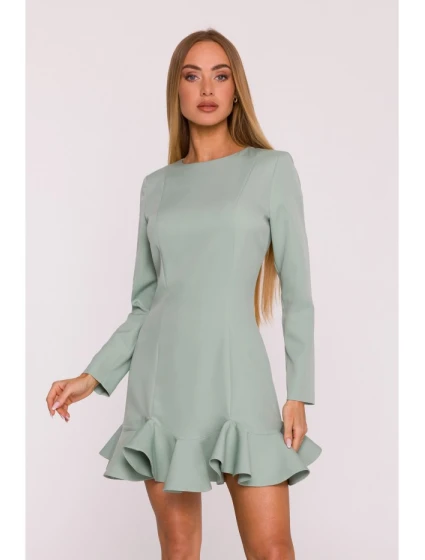 model 21296147 Šaty s volánkovým lemem mátové - Moe