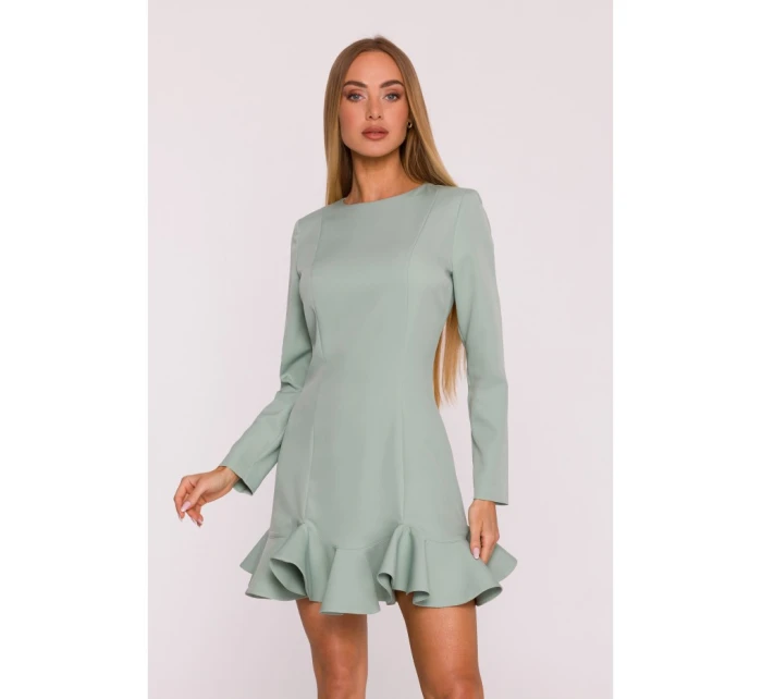 model 21296147 Šaty s volánkovým lemem mátové - Moe