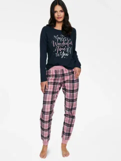Dámske pyžamo 40120-39X Navy Pink - Henderson Ladies