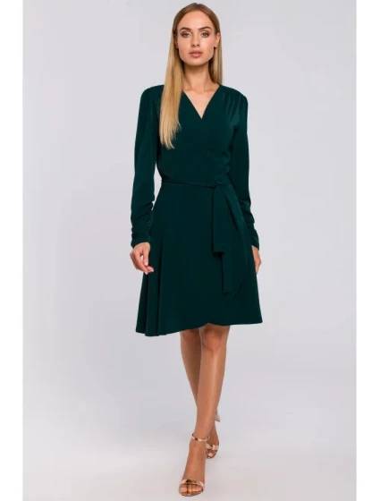 Dámske šaty M487 Tmavo zelená - MOE Dámske šaty M487 Tmavo zelená - MOE