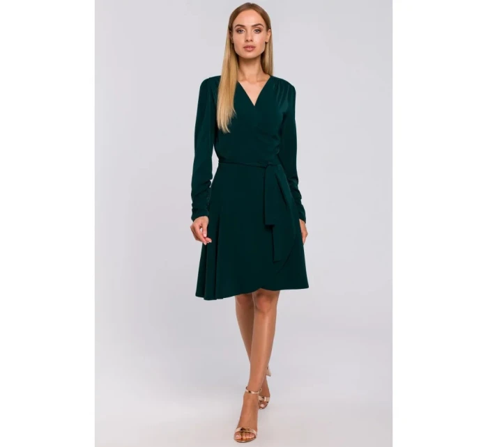 Dámske šaty M487 Tmavo zelená - MOE Dámske šaty M487 Tmavo zelená - MOE