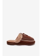 Dámské pantofle s kožešinou Hnědá model 21949103 - Inello