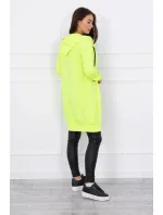 Šaty s kapucňou, mikina žltá neónová