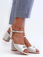 Sandále na podpätku 20241 strieborné - Vykročte štýlovo