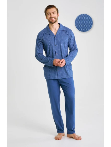 3484 PÁNSKE PYŽAMO S DLHÝM ZIPSOM DEREK 3XL-4XL
