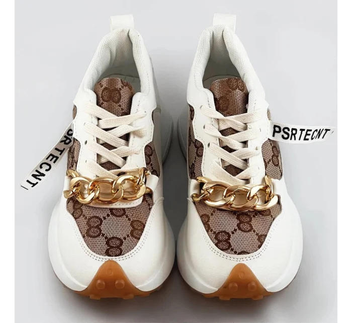 Biele športové topánky s retiazkou (N-205)